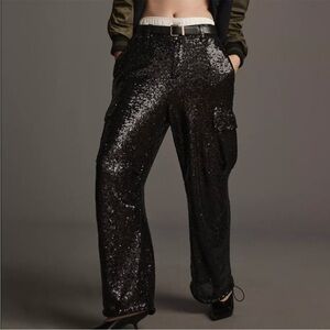 Anthropologie sequin cargo pants 6